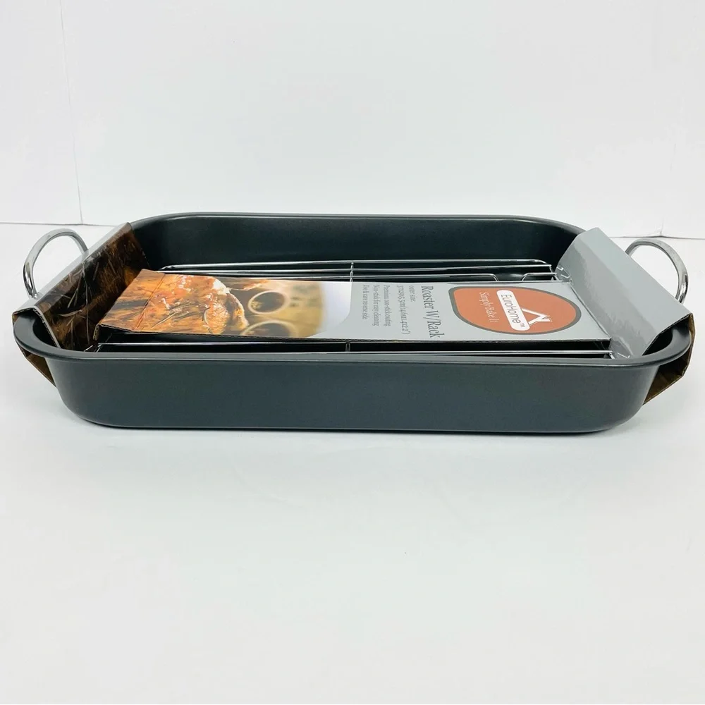 Non-Stick Roaster with Rack 14.6” L x 11.4” W x 2.2” H